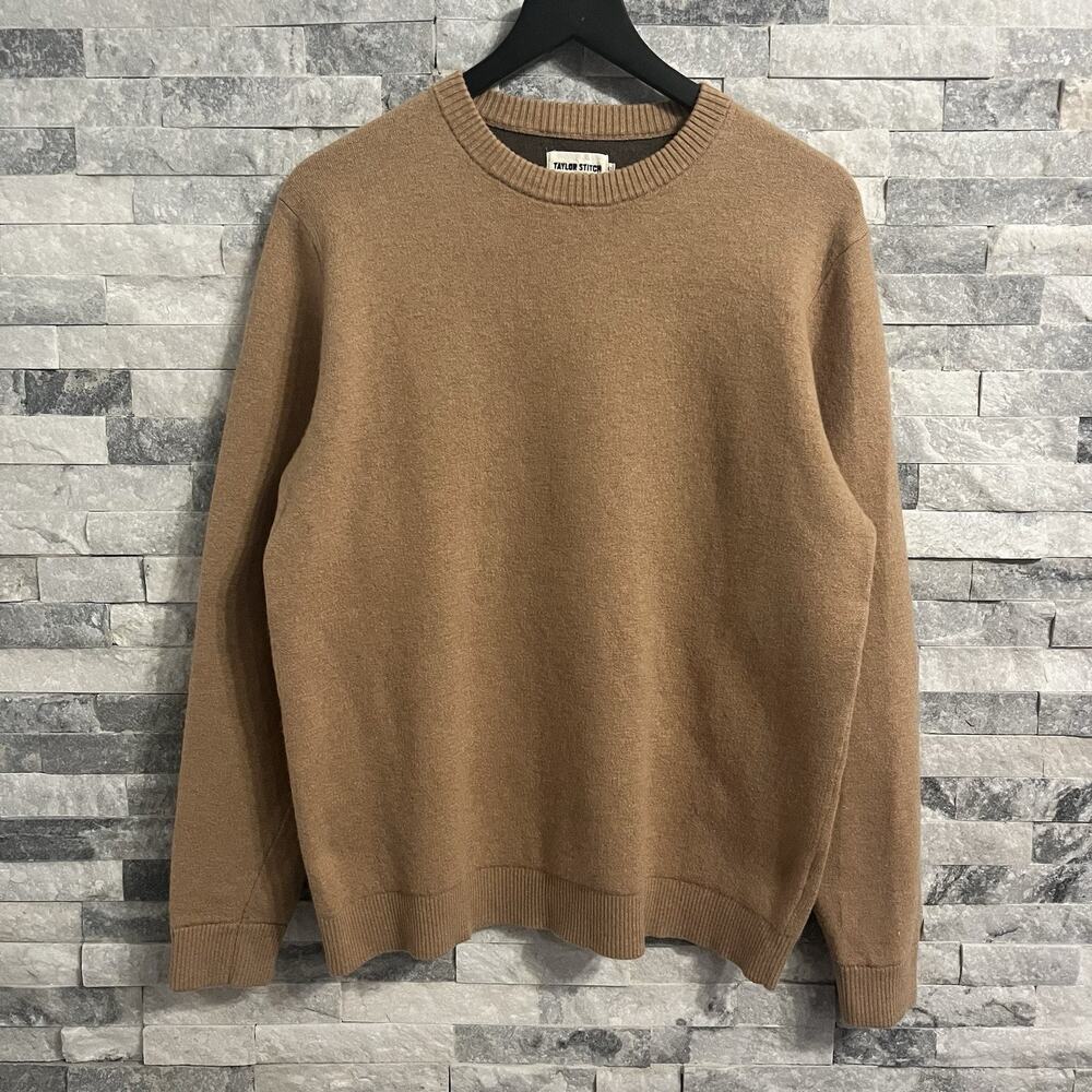 Men's Taylor Stitch 100% Baby Yak Hair Soft Tan Brushed Sweater Size 42